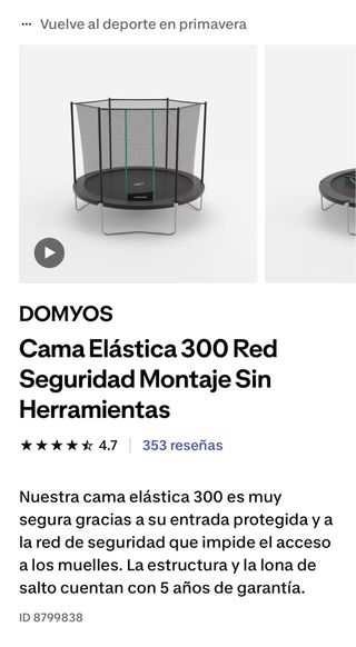 Cama Elástica Domyos 300cm con Red
