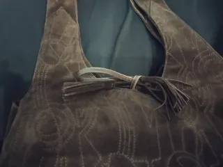 Borsa hobo in camoscio marrone