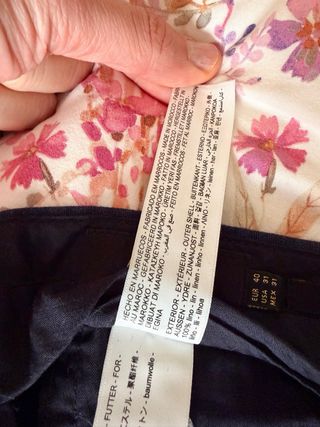 Pantalón Massimo Dutti 100% Lino Azul Marino