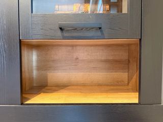 Mueble TV salón y vitrina madera