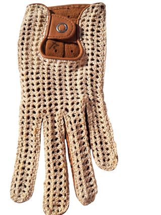 Guantes mujer vintage crochet y piel