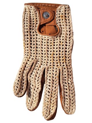 Guantes mujer vintage crochet y piel
