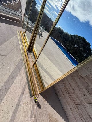 2x2 Puertas Correderas Espejo Dorado