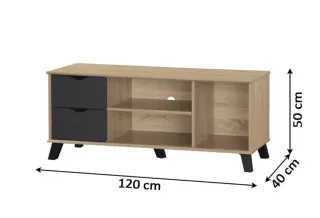 Mueble Bajo TV con Cajones y Estantes