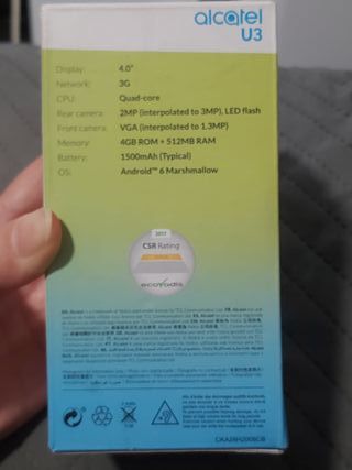 Móvil Alcatel U3, DUAL SIM, Smartphone 100% NUEVO