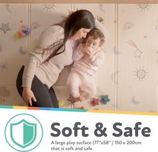 Nuby - Alfombra Bebe Acolchada Plegable Reversible