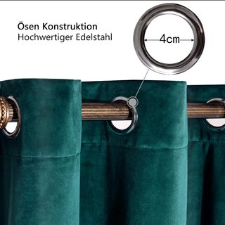 WOLTU Cortinas Opacas Terciopelo Aislantes 2 Pieza