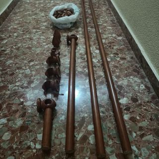 Barras y anillas cortina haya maciza