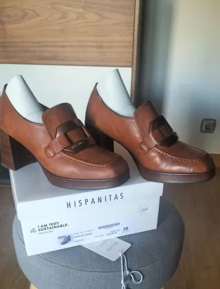 Hispanitas zapato tacón marrón talla 38