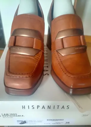 Hispanitas zapato tacón marrón talla 38