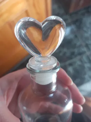 Botella decorativa cristal corazón