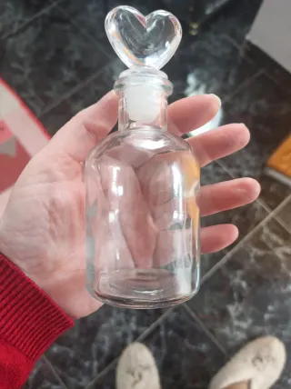 Botella decorativa cristal corazón