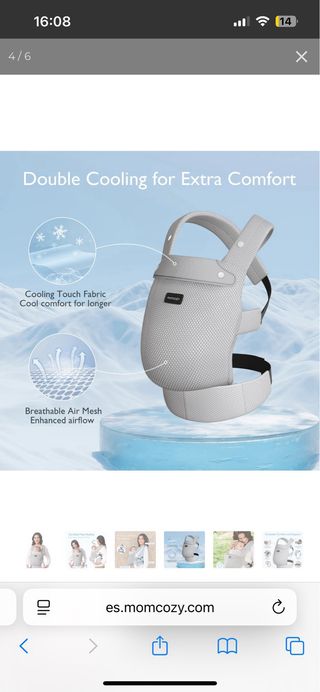 Portabebés Momcozy Pure Hug - tejido transpirable