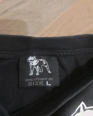 T-shirt Amstaff nera e arancione