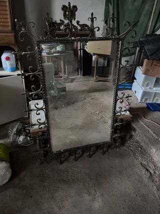 Espejo antiguo forja negro