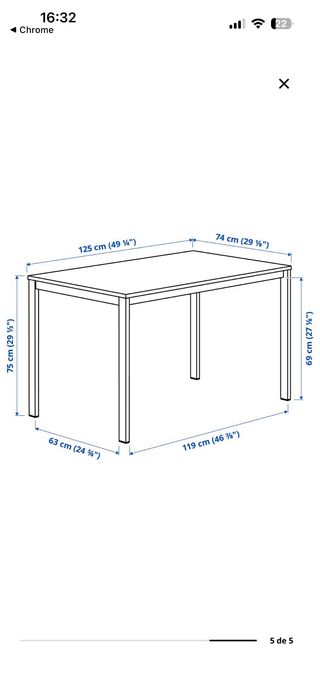 Mesa IKEA blanca y madera