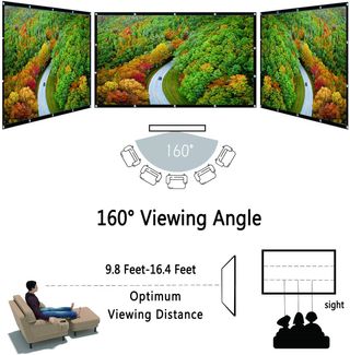 OWill Leinwand Beamer 120 Zoll,16:9 HD Faltbarer B