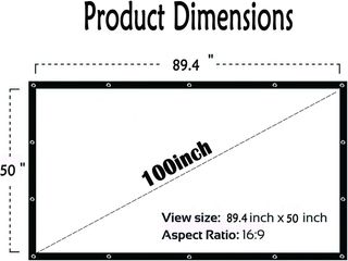 OWill Leinwand Beamer 120 Zoll,16:9 HD Faltbarer B