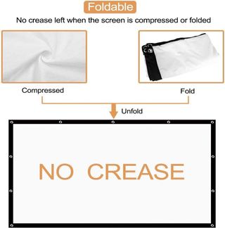 OWill Leinwand Beamer 120 Zoll,16:9 HD Faltbarer B