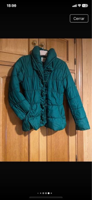 Chaquetón fino verde plumífero