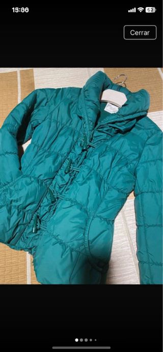 Chaquetón fino verde plumífero