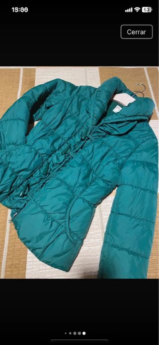 Chaquetón fino verde plumífero