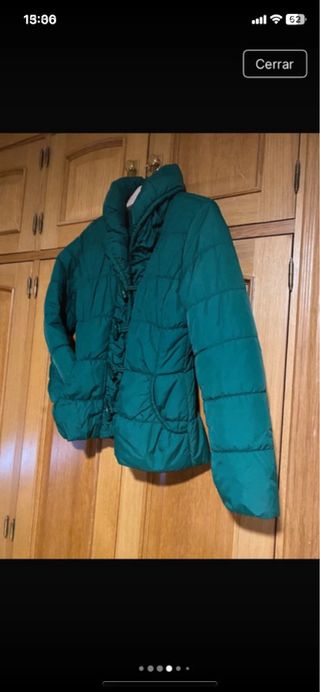Chaquetón fino verde plumífero