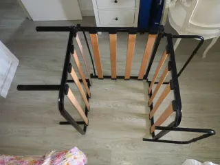 Cama Plegable 180x80 cm; somier lamas y colchón