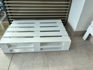 Sofá de palets blanco 120x80x68 cm