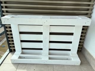 Sofá de palets blanco 120x80x68 cm