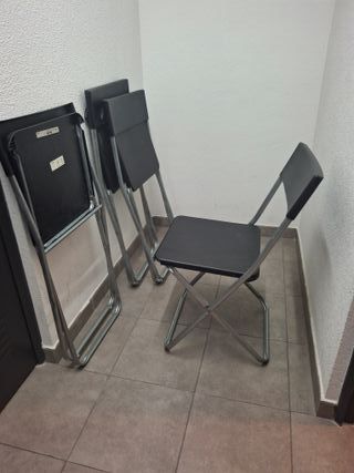 4 Sillas Plegables Ikea Negras