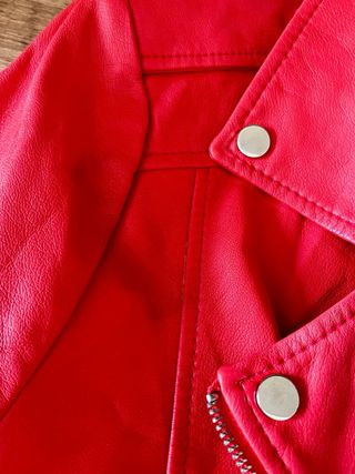Cazadora Biker Piel Sintética Roja Pull&Bear M