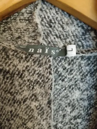 Abrigo lana mujer T.L gris claro