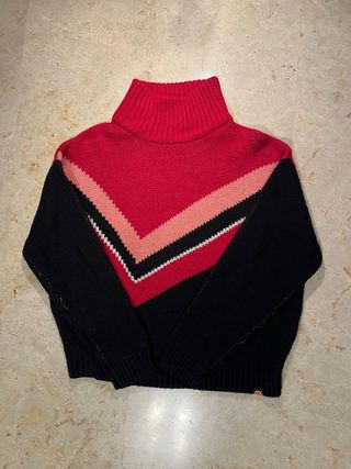 Jersey Ellesse cuello alto rojo y negro