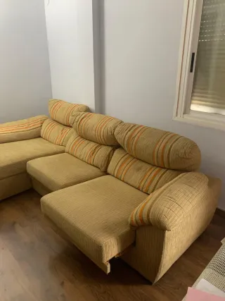 Sofá reclinable 3 plazas + mesa centro