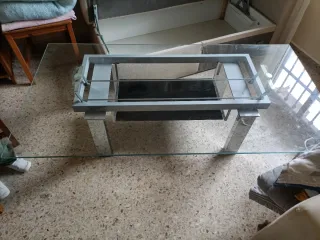 Mesa centro cristal elevable