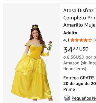 Disfraz Bella Mujer Atosa Talla M. Con accesorios