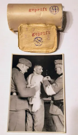 Militaria Waffen SS Saúde Foto e ligaduras