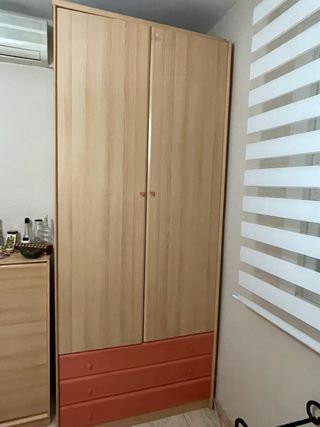 Dormitorio juvenil madera haya. Regalo colchón.