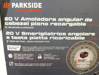 Amoladora PARKSIDE 20V con Batería y Cargador