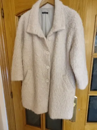 Abrigo lana rosa palo T.L