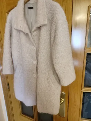 Abrigo lana rosa palo T.L