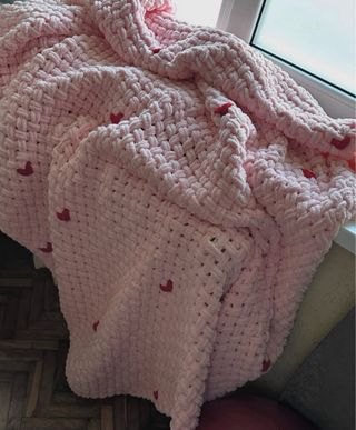 Manta suave de fleece rosa