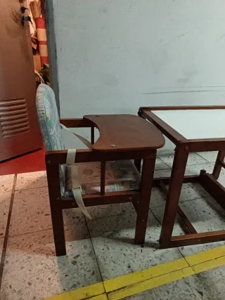 Silla de comer para bebé de madera