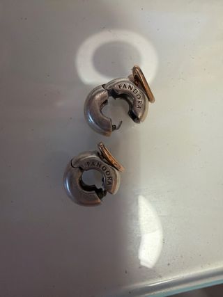 Cierres Pandora Corazón Oro y Plata