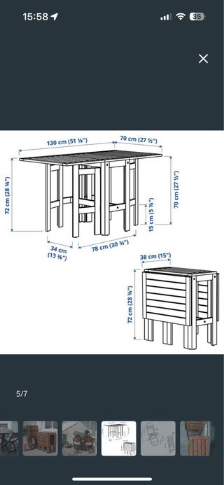 Te lo llevo!! Mesa plegable ÄPPLARÖ y dos sillas