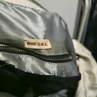 Bolso Hombro Maxi Nylon Vintage Diesel Blanco