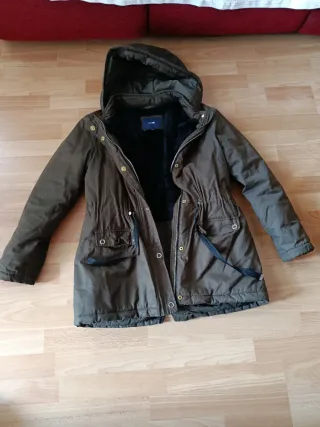 Abrigo verde militar con forro