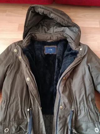 Abrigo verde militar con forro