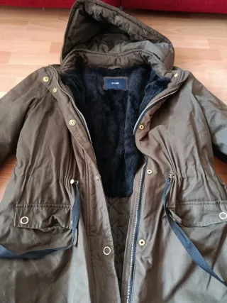Abrigo verde militar con forro